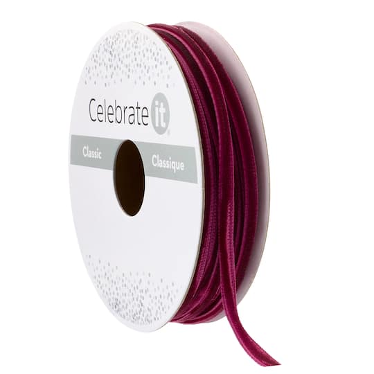 1/8" x 10yd. Velvet Ribbon by Celebrate It™ Classic